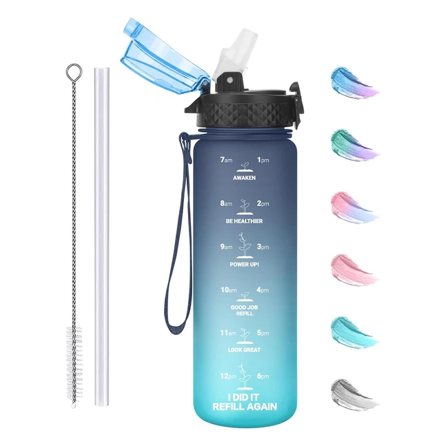 Goppus 500ml17oz Kids Water Bottles with Straw - BPA Free, Leakproof, Reusable - School, Sports, Toddler