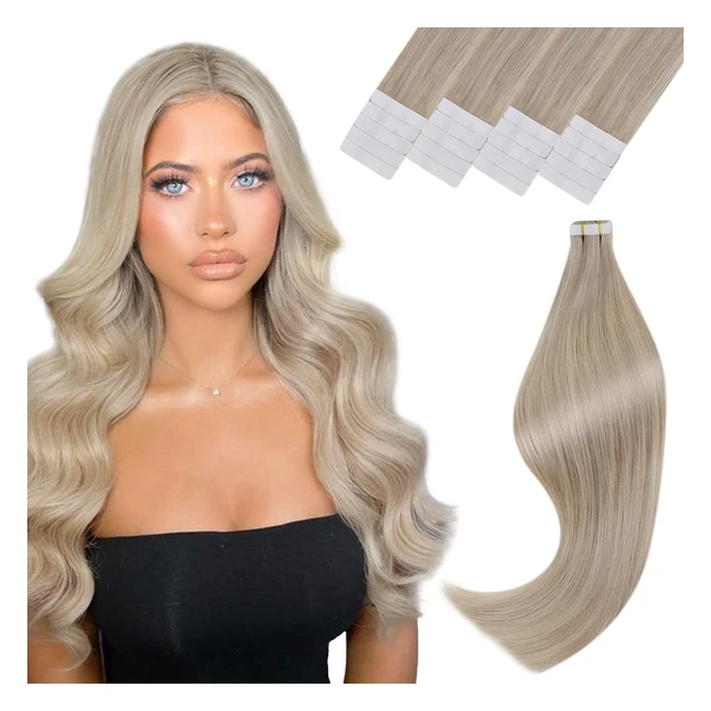 Extensions adhésives cheveux naturel blond 40cm - Vivien 1622