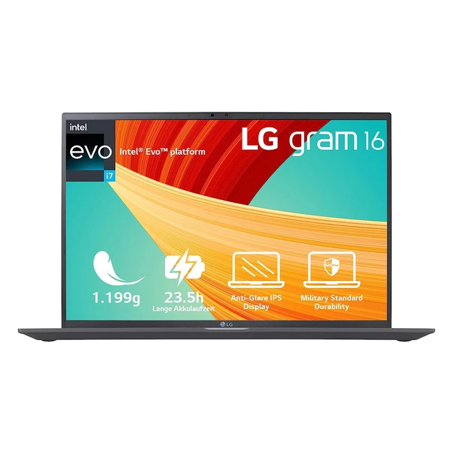 2023 LG Gram 16 Zoll Ultraleichtes Notebook, Intel Core i7, 16GB RAM, 1TB SSD, 235h Akkulaufzeit