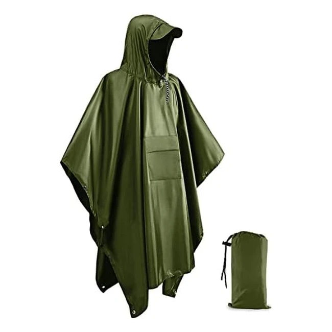 Victoper Waterproof Poncho - Lightweight, Reusable Raincoat for Outdoor Activities