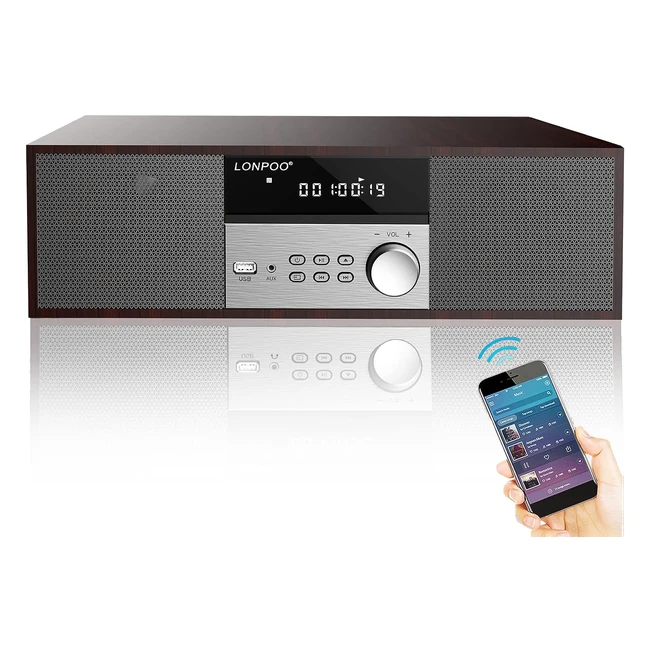Impianto Stereo Casa Micro Hifi Compatto CD Bluetooth Radio FM USB AUXIN Display