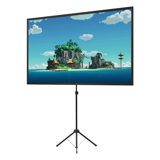 100 inch Outdoor Projector Screen with Stand, Portable & Easy Setup - 12 Gain, Lightweight & Compact