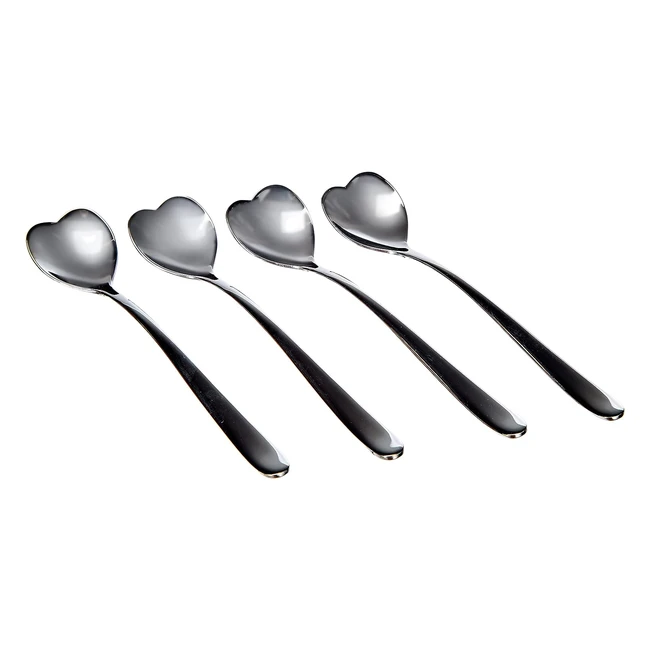 Alessi Big Love AMMI087 Set of Four Heartshaped Design Coffee Spoons 1810 Stainl