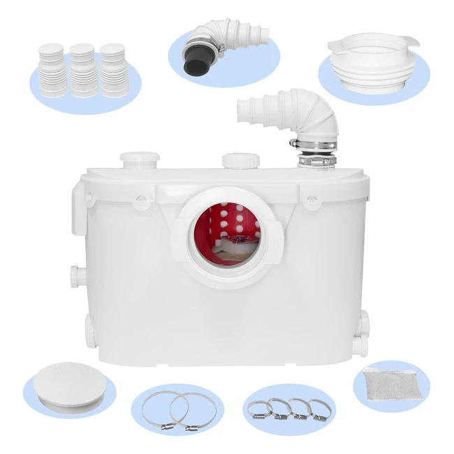 Broyeur sanitaire Hocanflo 500W - Pompe de relevage silencieuse 4 entres pour