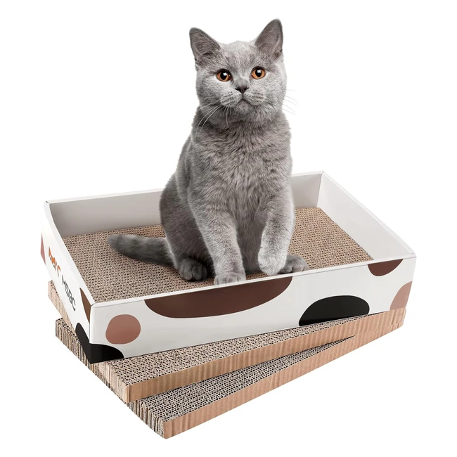 Griffoir pour chat Happy Hachi - 3 pièces - Carton ondulé - Protection des meubles - Jouet pour soins des griffes