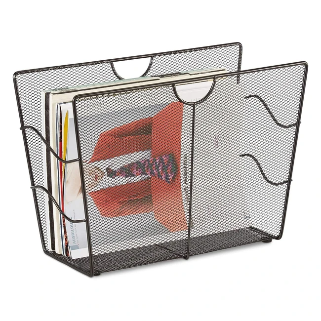 Portariviste in Metallo Nero - Relaxdays 1002251046 - HLP HBT 27x39x17 cm - Ide