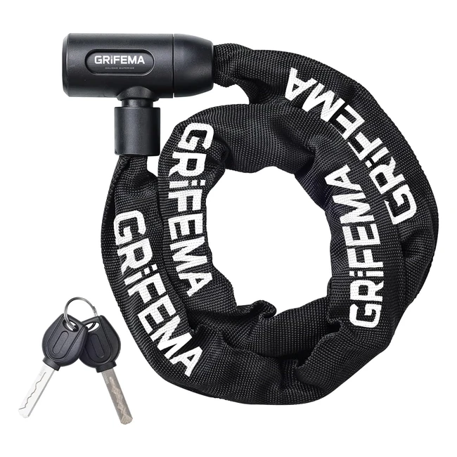 Grifema GA120112 Bike Chain Locks - High Security Bicycle Lock with 2 Keys - 120cm