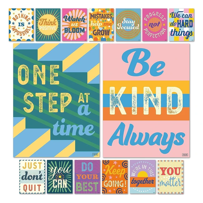Motivational Posters for Classroom - Set of 15 - Inspire Persistence & Ambition