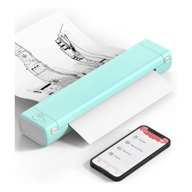 Imprimante portable thermique Phomemo M08F A4 - 210 x 297 mm - Bluetooth - Android et iOS