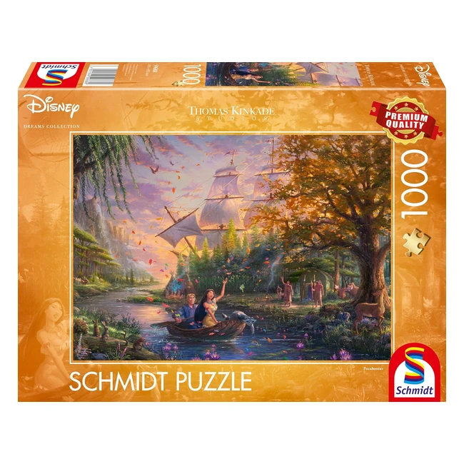 Puzzle Schmidt Thomas Kinkade Disney Pocahontas 1000 pièces - Jeu de réflexion pour 1 joueur, dès 12 ans