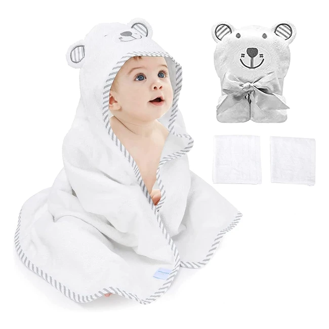 Ultra Large Soft Baby Hooded Towels for Kids - Organic Bamboo Fibers - Little Be