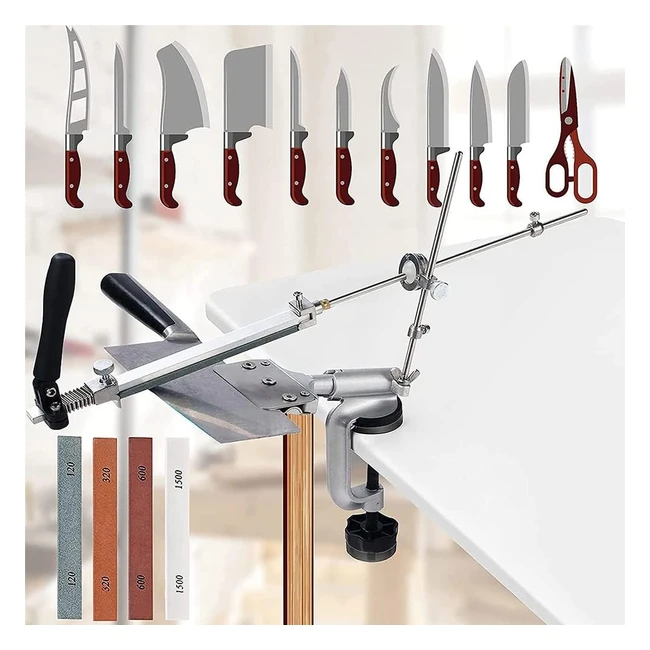 Affûteur manuel professionnel Seaan avec 4 meules - Angle fixe rotatif - Réf. RX008