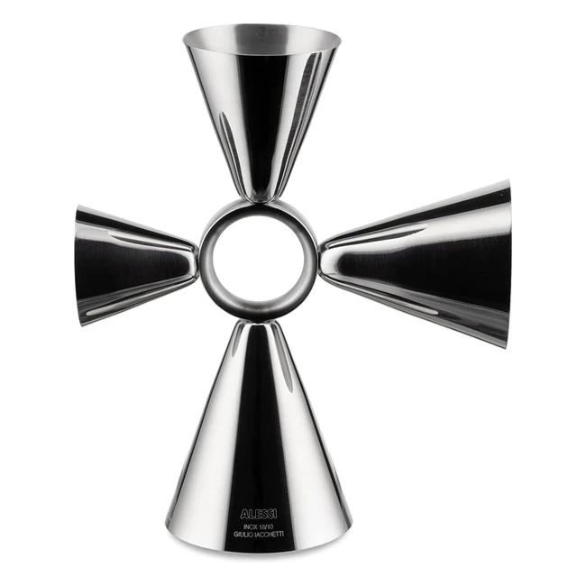 Alessi GIA28 Quadri Combo Jigger Cocktail Measuring Cup - Stainless Steel - 4 Dosers