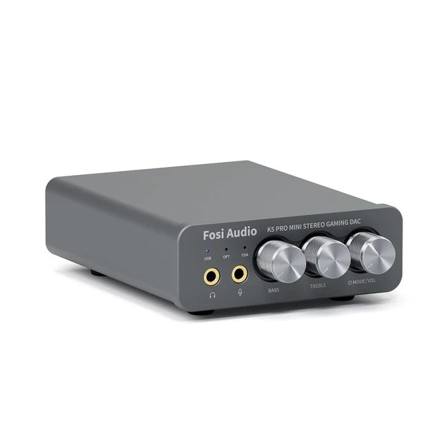 Fosi Audio K5 Pro - Amplificatore per cuffie gaming DAC mini Hi-Fi stereo conv