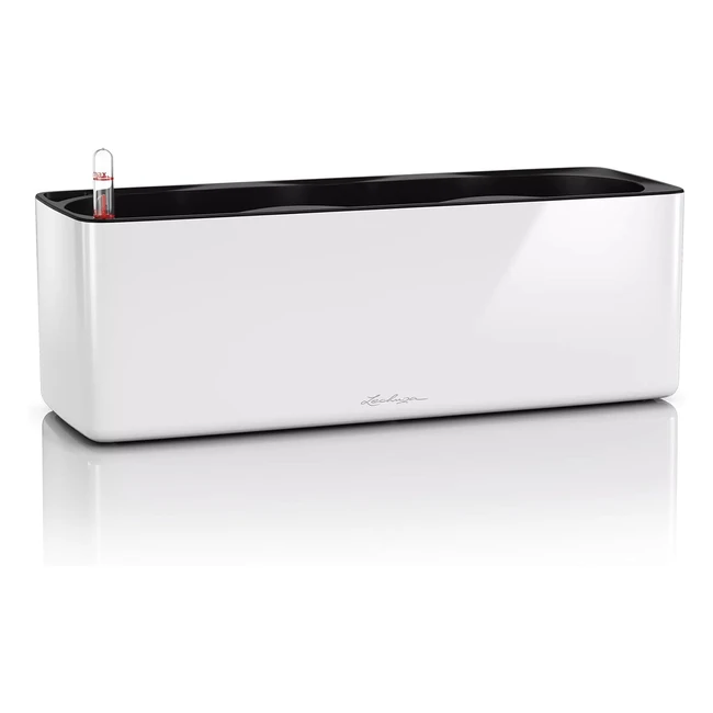 Lechuza Macetas de Riego Automático - Triple Mesa de Plástico - Sin Orificio de Drenaje - Blanco Brillante