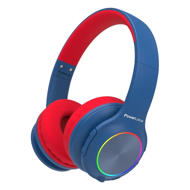 Cuffie per Bambini Powerlocus - Bluetooth con Luce LED - Wireless e Pieghevoli - Microfono - HD Stereo - Limitazione Volume - Wireless e con Cavo - Ragazzi e Ragazze