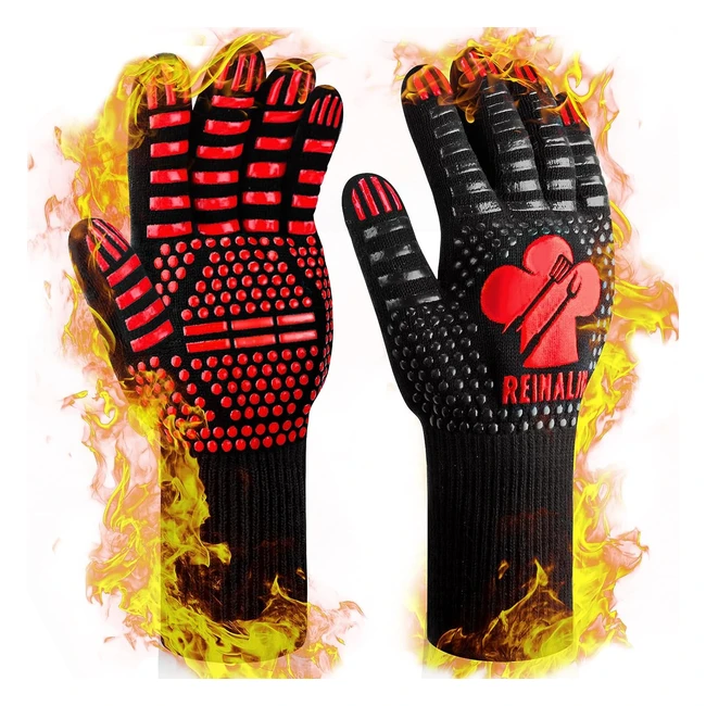 Guantes de cocina resistentes al calor Reinalin hasta 800°C - Barbacoa, cocina, soldadura