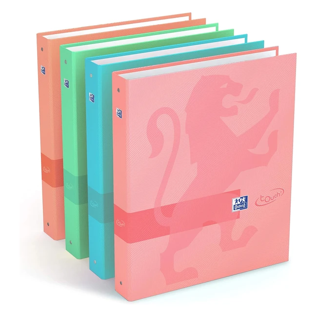 Raccoglitore Oxford 400084076Touch 4 Anelli A4 Dorso 40mm - Colori Casuali