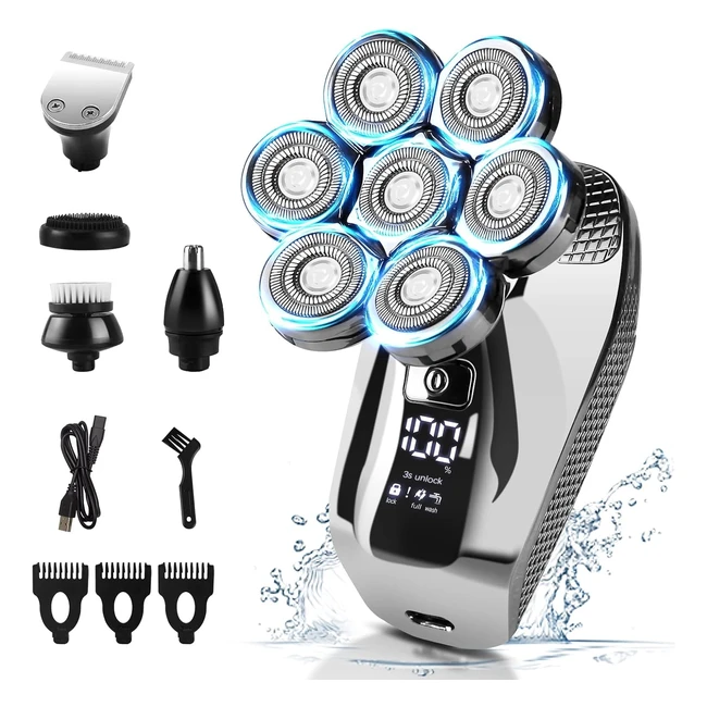 Rasoir électrique 5 en 1 pour hommes - Professionnel, étanche, rechargeable USB