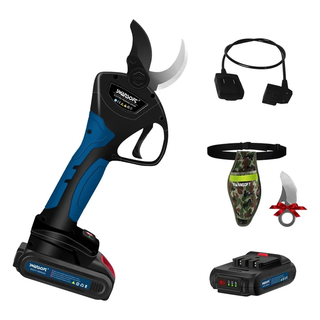 Swansoft 8605 - Sécateur électrique sans fil avec câble d'extension 40mm - Professionnel et pratique