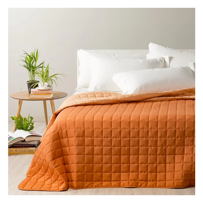 Copriletto Trapuntato Matrimoniale Caleffi Modern Arancio - Ref 12345 - Morbido