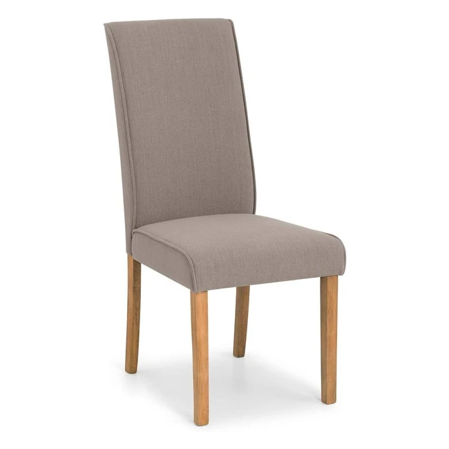 Julian Bowen Set of 2 Seville Dining Chairs - Taupe Oak - Height 103cm Width 41cm Depth 66cm
