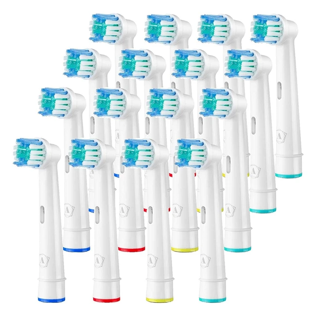 Aster Replacement Electric Toothbrush Heads - Compatible with Braun Oral B - 16 Pack