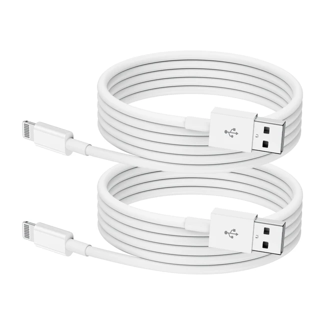Cavo di Ricarica Certificato Apple MFI - 2 Pezzi, 2 Metri - Rapida Ricarica e Trasferimento Dati