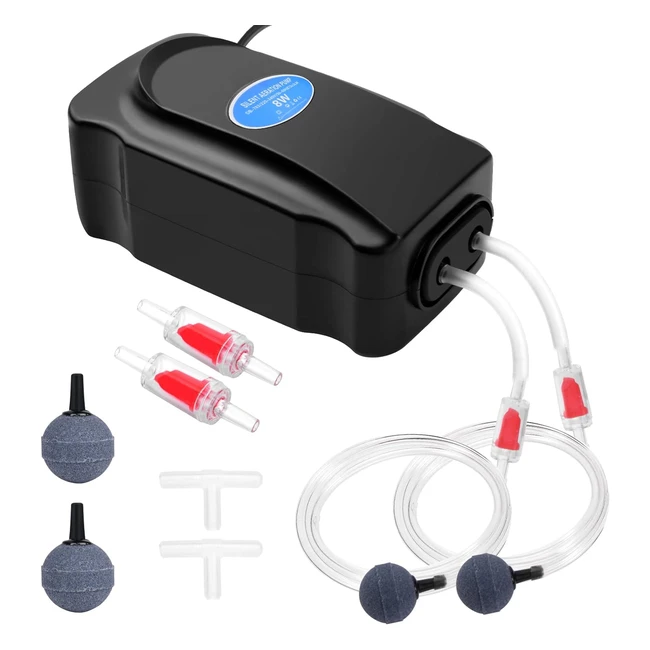 Pompe à air aquarium Flintronic 3W 8W double sortie bulleur puissante