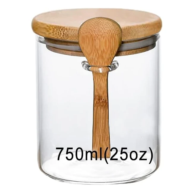 Glass Jars with Airtight Lid and Spoon - Food Storage Containers - Overnight Oats - 750ml