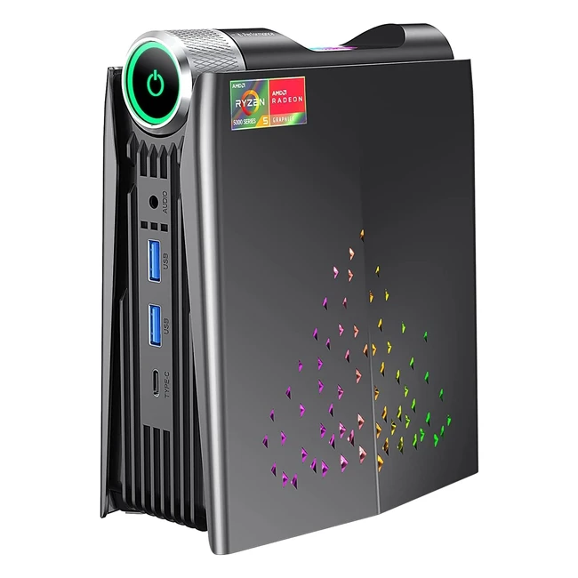 Mini Gaming PC RGB Lights AMD Ryzen 5 5600U bis zu 42 GHz 32GB DDR4 512GB SSD W