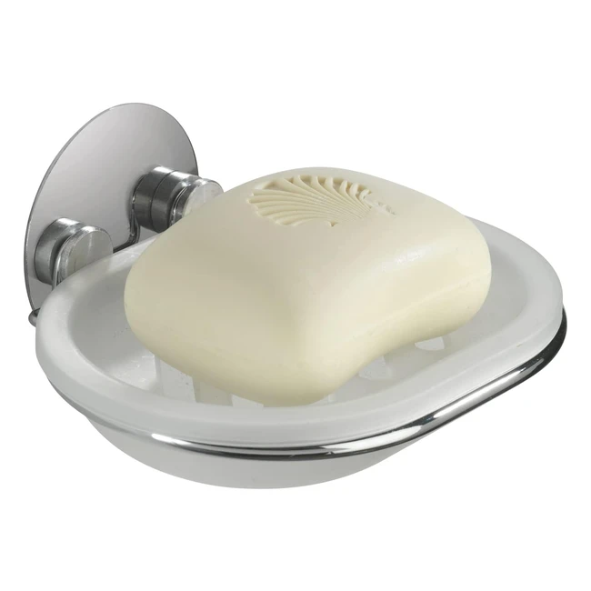 Portasapone Wenko TurboLoc senza trapano acciaio cromo 13x6x11 cm - Stabile e 