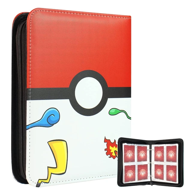 Trading Card Binder - Game Collection - Waterproof - 400 Pockets - Red  White