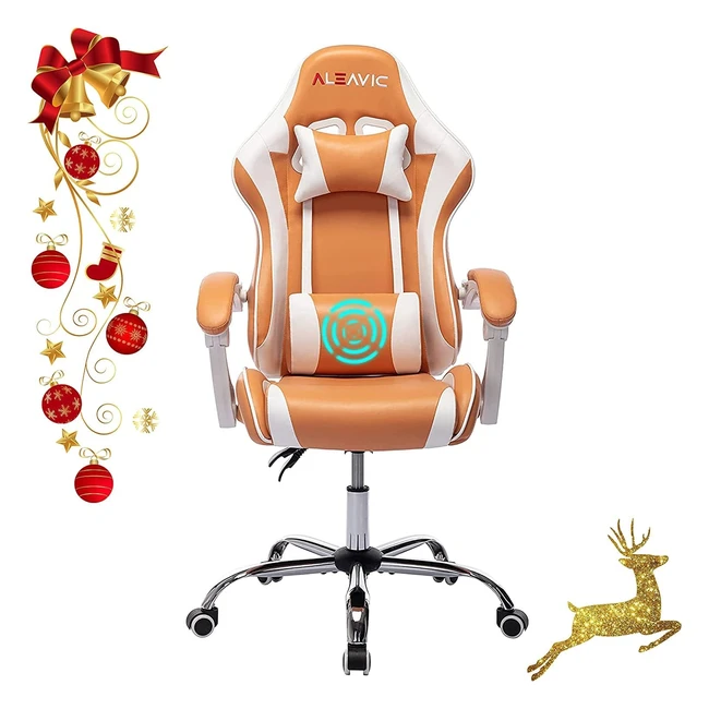 Silla Gaming Aleavic | Levantable y Giratoria | Ergonómica | Respaldo Alto | Naranja