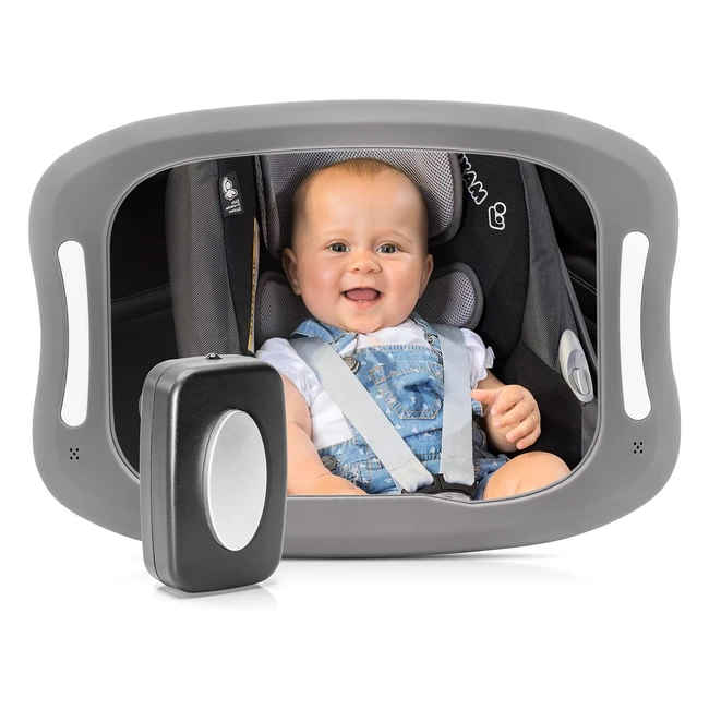 Babyview Specchio LED con Luce Integrata - Visibilità Ottimale al Buio - Grande Superficie Curva - #Bambino #SpecchioLED #LuceIntegrata