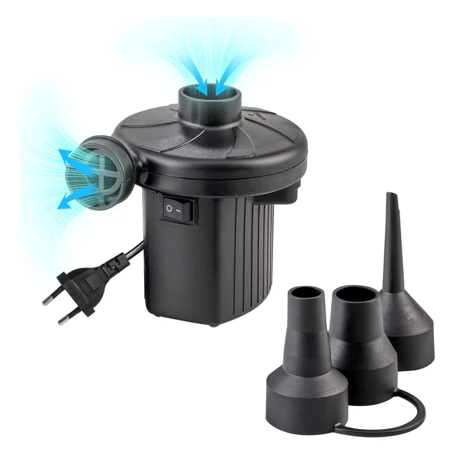 Pompa ad Aria Elettrica Nestling 220-240V150W - Pompa per Gonfiabili con 3 Ugelli - Portatile e Leggera