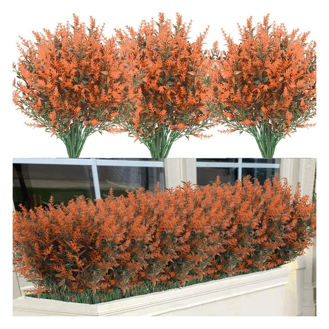 12 bundles buissons darbustes artificiels fleurs orange fausse fleurs fausses lavande plantes décoration