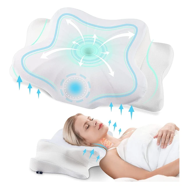 Donama Orthopädisches Kissen - Ergonomisches Nackenstützkissen aus Memory-Schaumstoff für Seiten-, Rücken- und Bauchschläfer