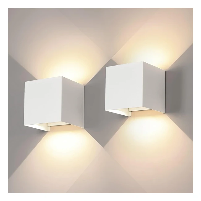 Applique Murale Extérieur/Intérieur 2 Pièces 12W LED Moderne IP65 Étanche