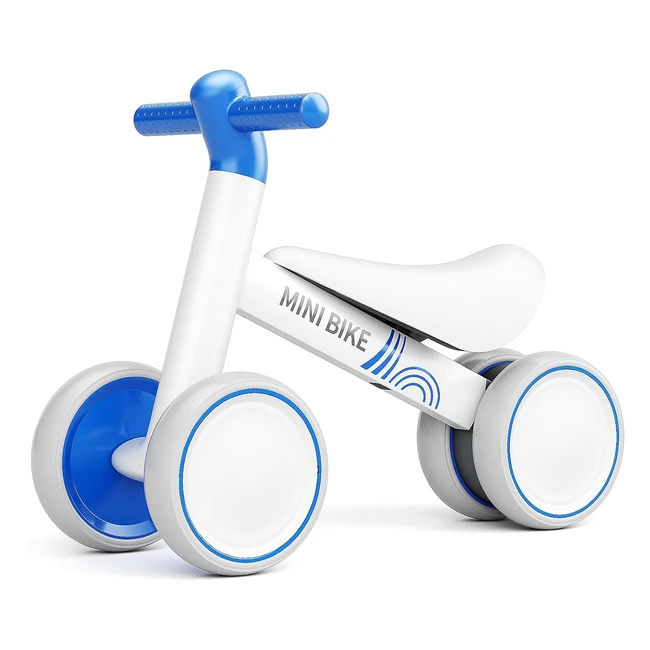 Faydudu Balance Bike for 1 Year Old - Ride On Toy for 1-2 Years Old - First Birthday Gifts for Girls Boys - Baby Bike Walker - No Pedals Toddler Trike - Blue