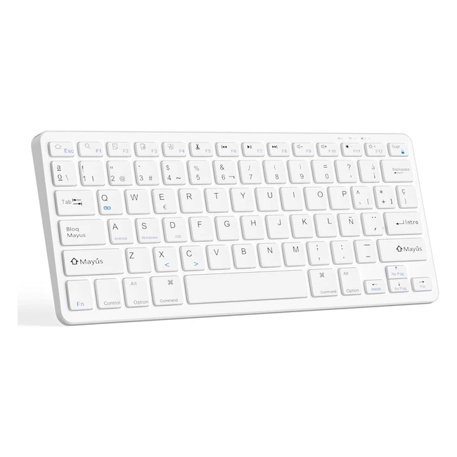 Teclado Bluetooth Inalámbrico Ultrafino QWERTZ para iPad/Mac/iPhone/PC/Laptop/Smartphone/Tablet/Ordenador