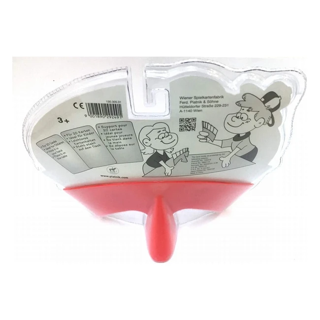 Piatnik 2924 Portacarte per Bambini - Accessorio Super per Giochi di Carte - Colore Rosso