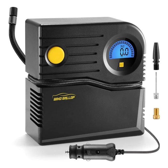 Windgallop Car Tyre Inflator - Fast Inflation Easy to Use - 12V Digital Air Com