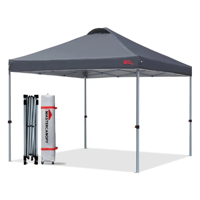 MasterCanopy Durable EZ Popup Gazebo Tent with Roller Bag 3x3m - Dark Grey