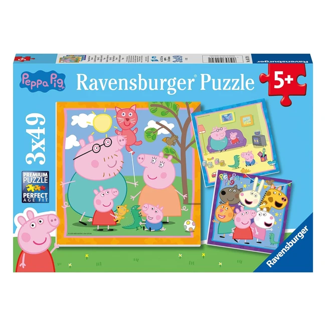 Ravensburger Puzzle Enfant Peppa Pig 3x49p - Activité Ludique et Éducative - Dès 5 ans