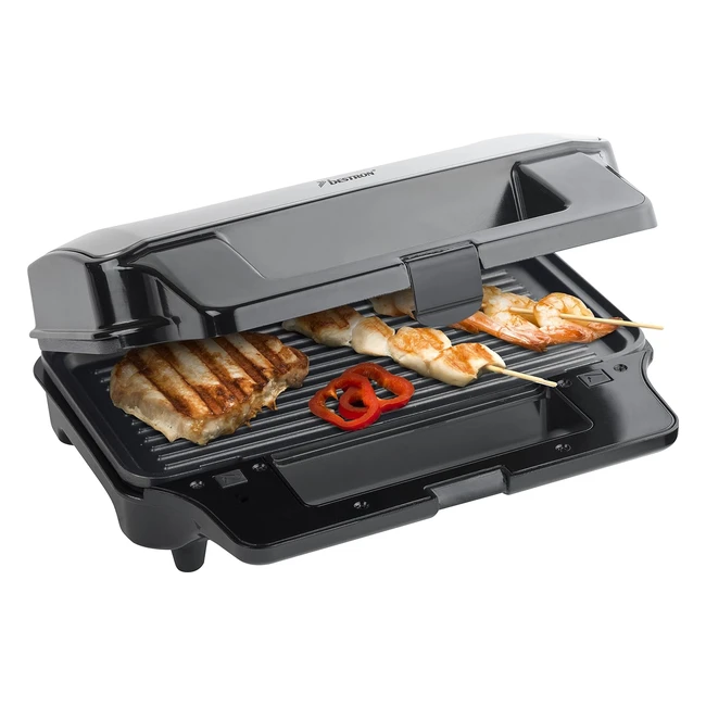 Sandwichera Bestron 3 en 1 antiadherente 900W - Negro