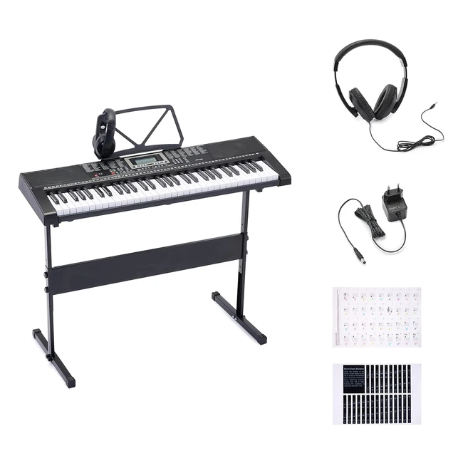 Amazon Basics Portable Digital Piano Keyboard 61 Keys, Built-in Speakers and Songs, UK Plug