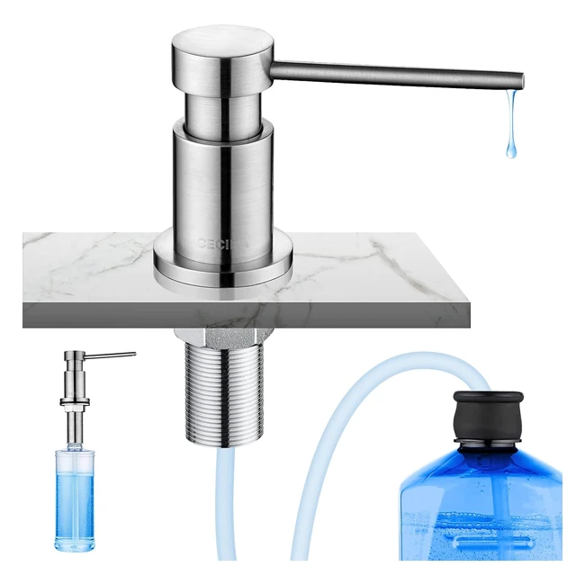 Distributeur de savon encastrable pour cuisine - Cuivre - 300ml - Rallonge de 12m