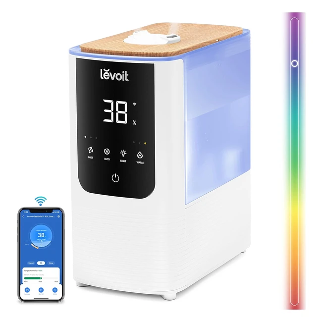 Levoit Smart Warm/Cool Humidifier for Bedroom - 45L - Amazon Exclusive - Topfill Aroma Diffuser - Quiet Operation - Rapid Humidification - Voice Control