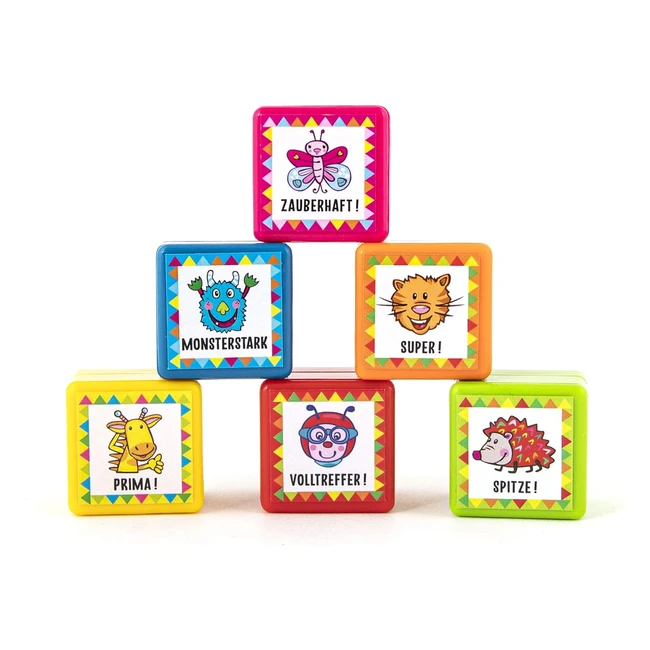 Timbro autoinchiostrante per insegnanti 6 timbri motivazionali colorati